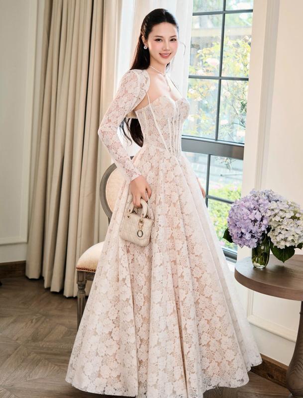  Váy cup ngực ren cao cấp kèm khoác choàng KHANHTHU 