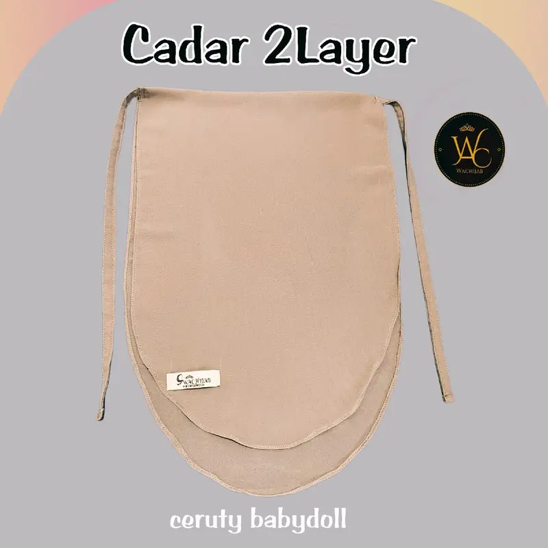 Niqob Cadar Tali Ceruty Babydoll 2Layer Wachijab/Cadar Wanita Muslimah Kerudung 4