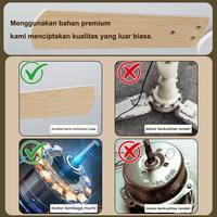 Gambar GARANSI 5 TAHUN! GEERLI Kipas Angin Plafon  42 Inch Putih Doff Premium Baling Motif Kayu, 6 Kecepatan Remote, Motor DC Tembaga Murni, Fungsi Timer & Reverse, Cocok untuk Ruang Tamu, Ruang Makan, Kantor, Apartemen, Resort - 42''  KAYU ASLI dari GREELI Kab. Tangerang 3 Tokopedia