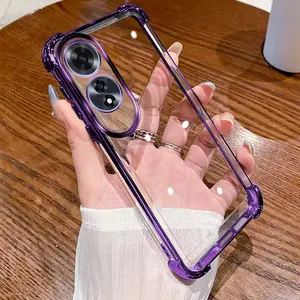 Lembut Kasing Untuk OPPO A60 4G Case OPPO A60 Empat Sudut anti drop TPU Transparan Silikon Airbag Shockproof Penutup Telepon Casing Transparent Ponsel
