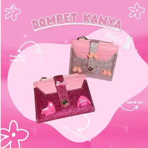 Dompet Wanita Shimmer Glitter Kanya/Dompet Lipat Motif Barbie/Dompet Shimmer