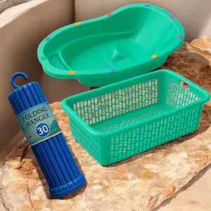 Yutaka 3 in 1 Perlengkapan Mandi Bayi Palet Hemat Bak Mandi Bayi Yutaka Dengan Keranjang Popok Dan Volding 30 Stik Bahan Plastik Tebal Berkualitas