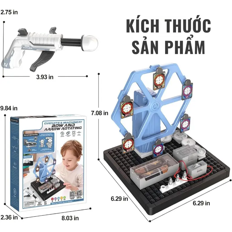 Đồ Chơi Lắp Ráp Quay Bắn Mục Tiêu , Lego Ghép Hình Cơ Khí Chuyển Động Đồ Chơi STEM Học Tập Cho Trẻ Em 5