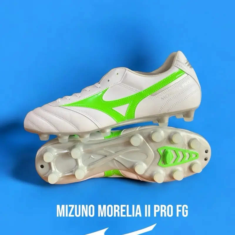 SEPATU BOLA MIZUNO MORELIA ll PRO WHITE GREEN Boots 4