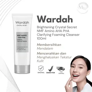 [Creator Pick's] BEST SELLER! WARDAH Brightening Crystal Secret NMF Amino AHA PHA Clarifying Foaming Cleanser 100 ml Single Pack - Face Wash Sabun Cuci Muka Facial Wash Untuk Kulit Kusam dan Tampak Gelap Pembersih Wajah Mencerahkan