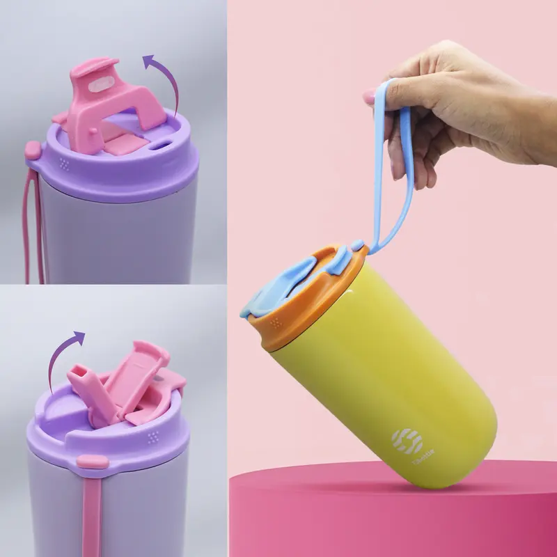 FJBottle - JellyCup Botol Minum Tumbler 450ML Double Insulated Tutup 2in1 Kitchenware Water 2