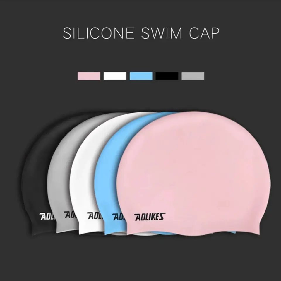 AOLIKES 5010 Topi Renang Silicone - Swim Cap - Penutup Kepala Renang - Topi Renang Anak Dewasa