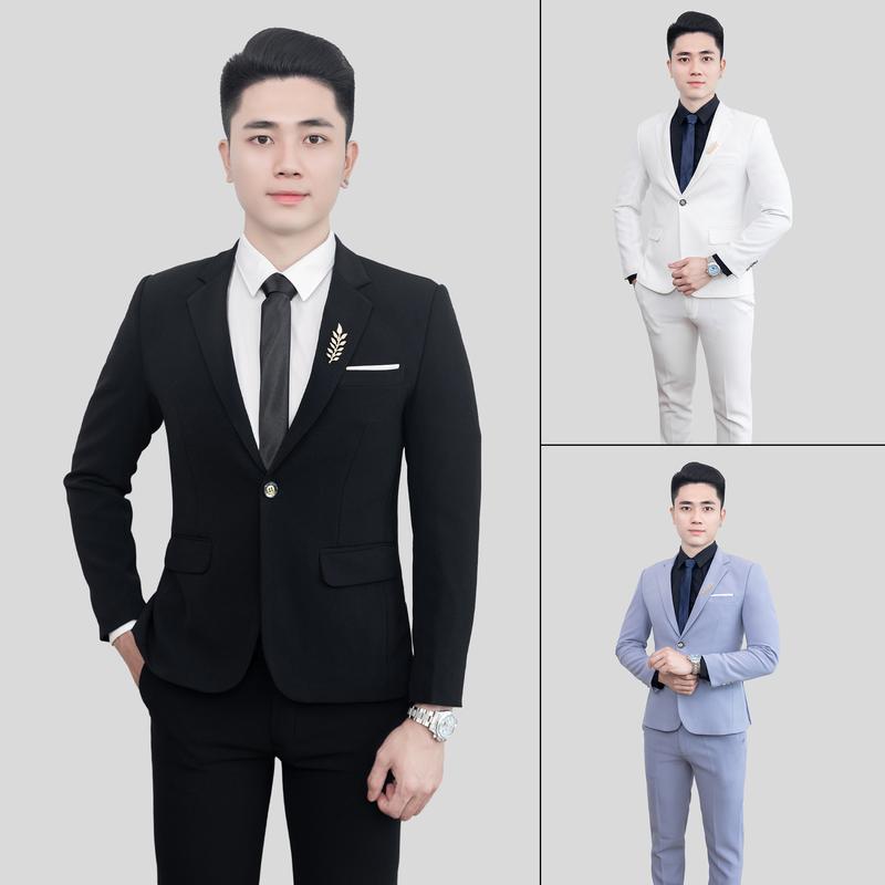  Bộ Vest Nam Tuyết Hàn 3 Lớp Cao Cấp Lịch Lãm Sang Trọng Chuẩn form Gồm Áo và Quần– Tặng Cà Vạt & 2 Ghim Cài 