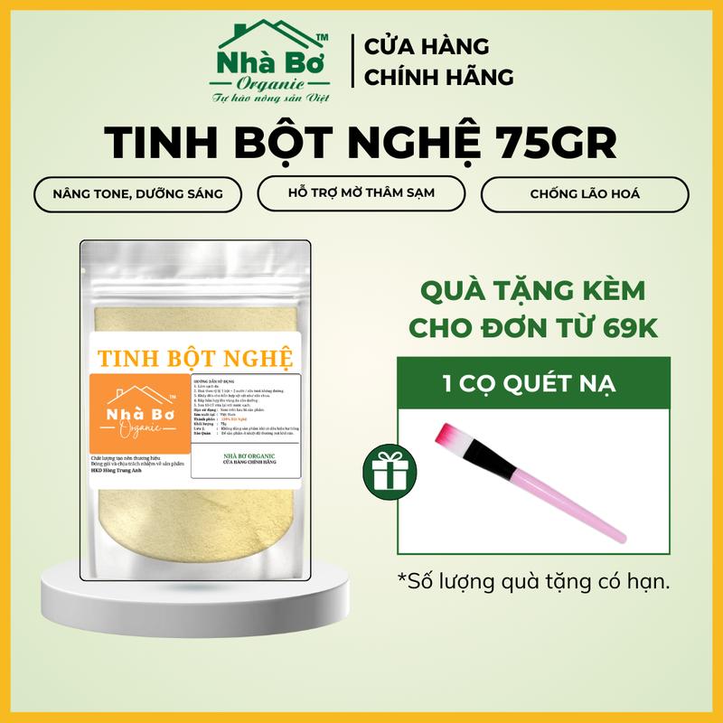 Bột Tinh Bột Nghệ 75g và 250g | Nhà Bơ Organic - Dưỡng Da Mặt, Mờ Thâm Sạm