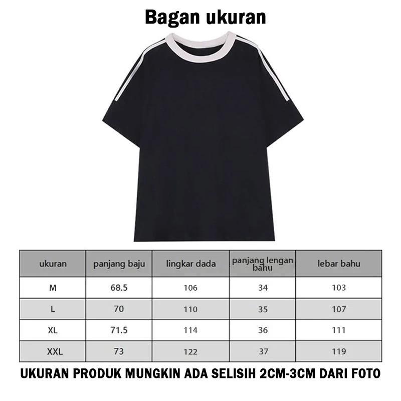 Product Introduction of JOY FASHION Tshirt Lengan Pendek Oversize Kaos Garis Tiga Distro Basic East Style Bahan 100% Cotton Keren Nyaman 0