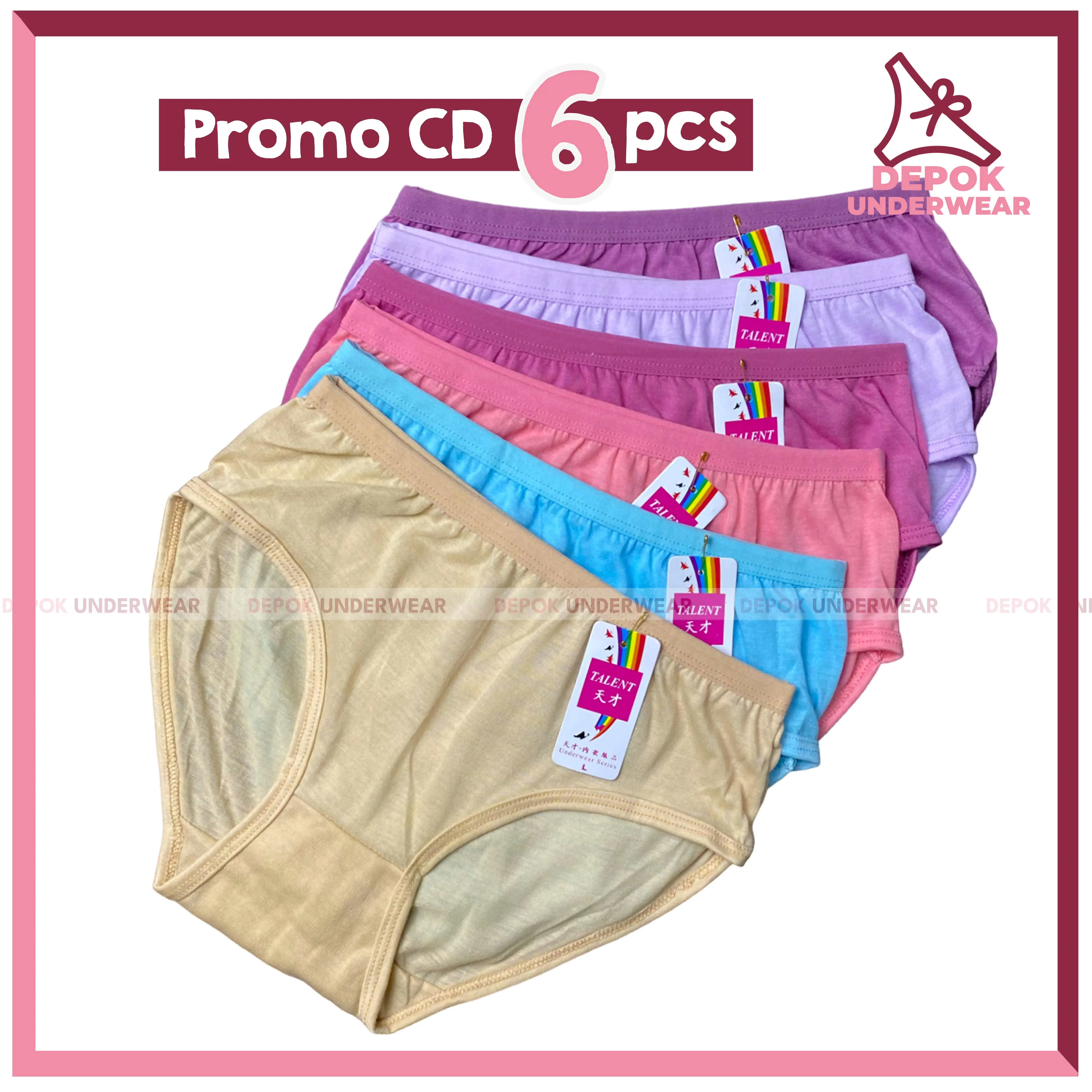 CD Talent Paket Bundle 6pcs Celana Dalam Wanita Bahan Katun Size M L XL XXL & XXXL Cewek Dewasa