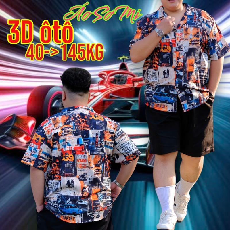 có BigSize Áo Sơ Mi có Bigsize Đẹp hơn với mọi kích cỡ ,Chất liệu Lụa mềm -Họa Tiết in 3D nam tính Menswear