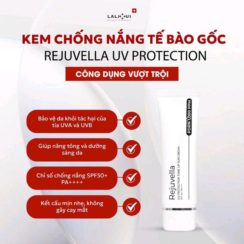 KEM CHỐNG NẮNG TẾ BÀO GỐC REJUVELLA UV PROTECTION CHỐNG NẮNG PHỔ RỘNG,BẢO VỆ DA TỐI ƯU