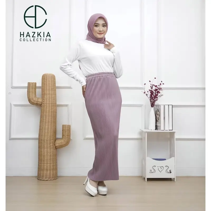 Rok Span / Rok Span Lidi / Rok Plisket Span Panjang / Bawahan Rok Fit to XXL / Rok Muslim Span / Bawahan Muslim 2