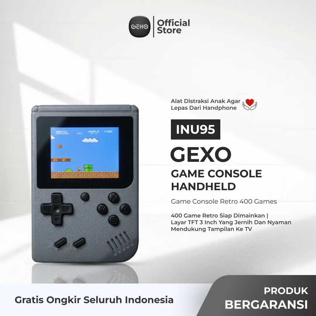 Gexo Game Console Retro 400 Games Gameboy Handheld 1020 mAh 3 Inch Distraksi anak