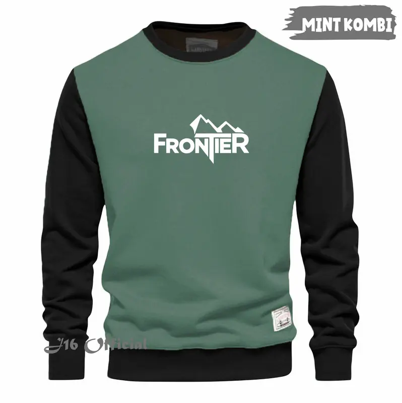 CREWNECK KOMBINASI SWEATER Oblong Pria Wanita Fleece Tebal Lembut 5