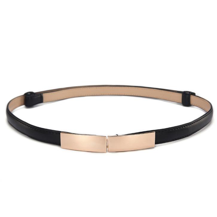 BITZEN Ikat Pinggang Wanita Kulit Imitasi Slim Casual Warna Warni dengan Gesper Belt Outfit  Perempuan 0