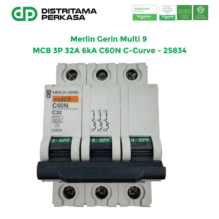 Gambar Merlin Gerin Multi9 MCB 3P 32A Kurva C 6kA - 25834 dari DP Electric Kota Tangerang Tokopedia