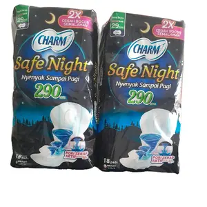 (Paket 2 pack/36 pads)CHARM SAFE NIGHT 29cm NYENYAK SAMPAI PAGI Wanita