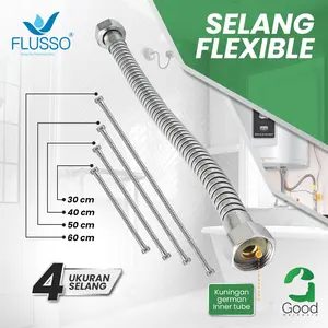 Selang Fleksibel Stainless 60,50,40,30 cm / Selang Sambungan Kran Kloset Wastafel Flusso 792
