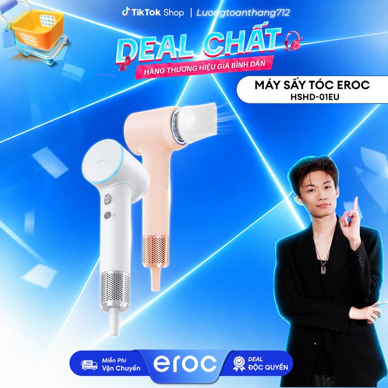 Máy Sấy Tóc Eroc AIR Cầm Tay 1200W – Công Nghệ Ion Âm Bảo Vệ Tóc, Thiết Kế Công Thái Học Siêu Nhẹ, Sấy Nhanh
