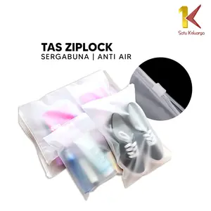 [COD] SK C33 Ziplock Bag Polos Travel Pouch Tas Penyimpanan Pakaian Anti Air