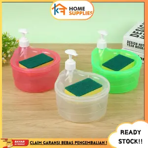 【KF】Tempat Sabun Cuci Piring Bulat 2IN1 Free Spons / Dispenser Sabun Cuci Piring 1000ml