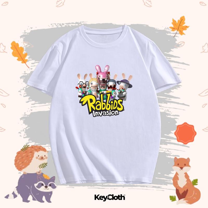 Baju Kaos Anak Karakter Rabbids Invasion Anak Laki-Laki/Perempuan Usia 1-12 Tahun Bahan Cotton Combed 30s Unisex 0