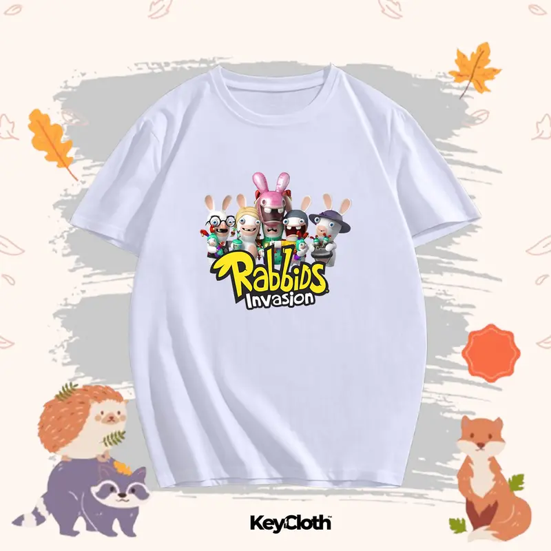 Baju Kaos Anak Karakter Rabbids Invasion Anak Laki-Laki/Perempuan Usia 1-12 Tahun Bahan Cotton Combed 30s Unisex 0