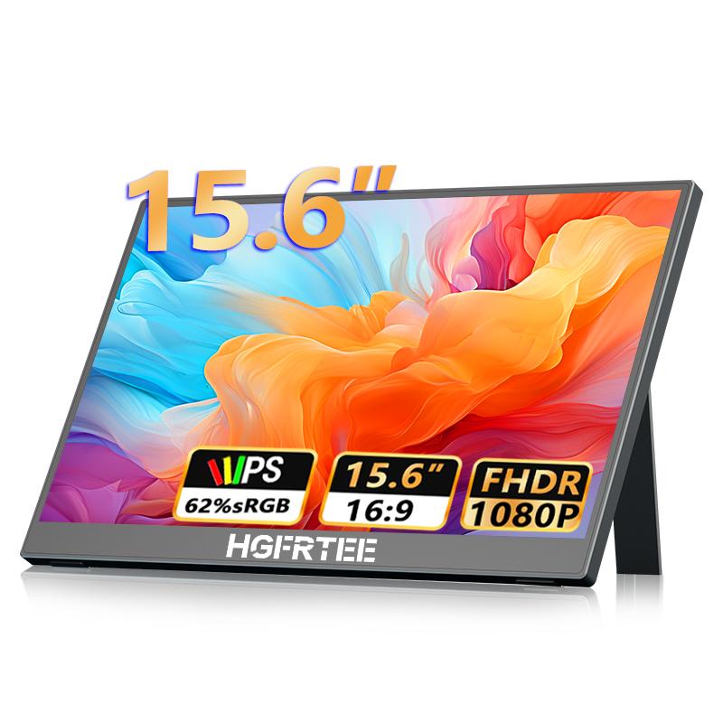 15.6" Portable Dual Monitor with Vertical Display | 1080P HDR IPS 120Hz Refresh Rate, Ultra-Thin USB-C FreeSync | Compatible with Mac, PS5/PS4, Laptop Gaming Extended Screen, Wall-Mountable and Portable Design 1
