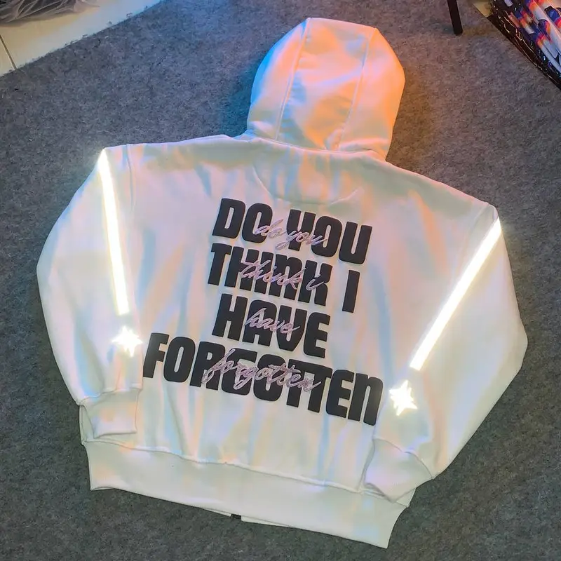 ABOUT YOU HOODIE DOUBLE ZIPPER  -  KUPLUK SHERPA - Reflektif + Plastisol Puff ink Glitter - FLEECE 280gsm 2