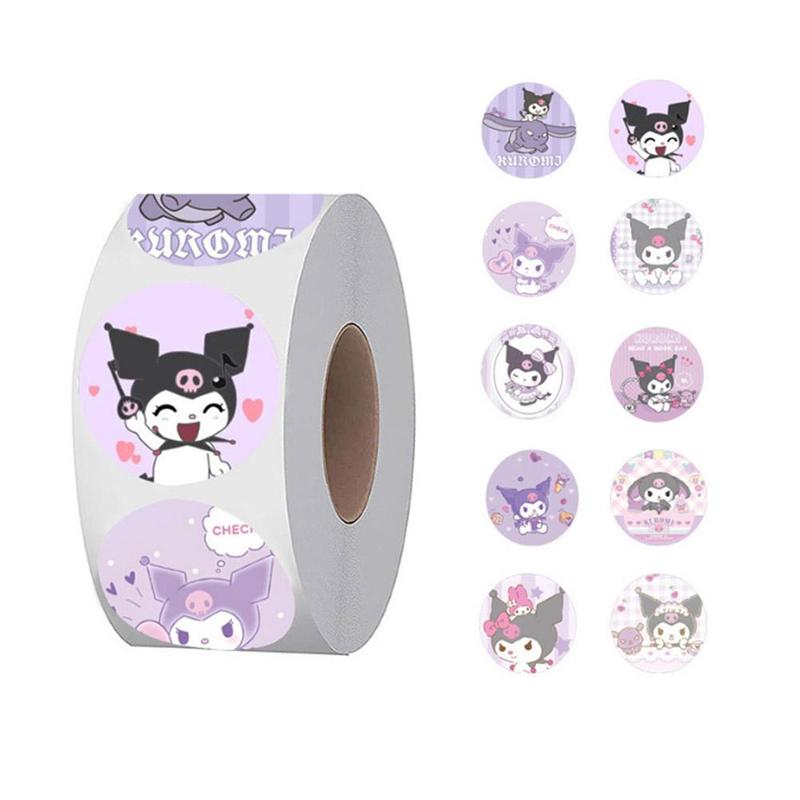 Cuộn Nhãn Dán Hoạt Hình Kuromii, 500 Cái / cuộn, 6 Chioces Cho Bạn, 6.5 * 3 Cm, Giấy, Chất Liệu Sổ Tay 3