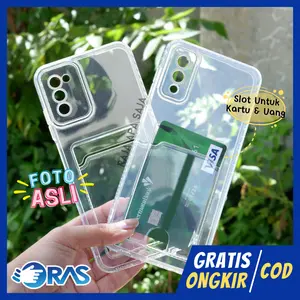 Soft Case For S*msung A01 A02 A02S A03 A03S Core Card Slot Kartu Casing Silicon Bening Clear Kesing Dompet