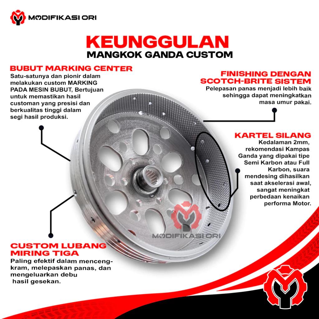 Mangkok Kampas ganda racing KARTEL - Vario 125-150-160 PCX 160 cc Custom Paket mangkok Ganda Kartel dan kampas ganda daytona