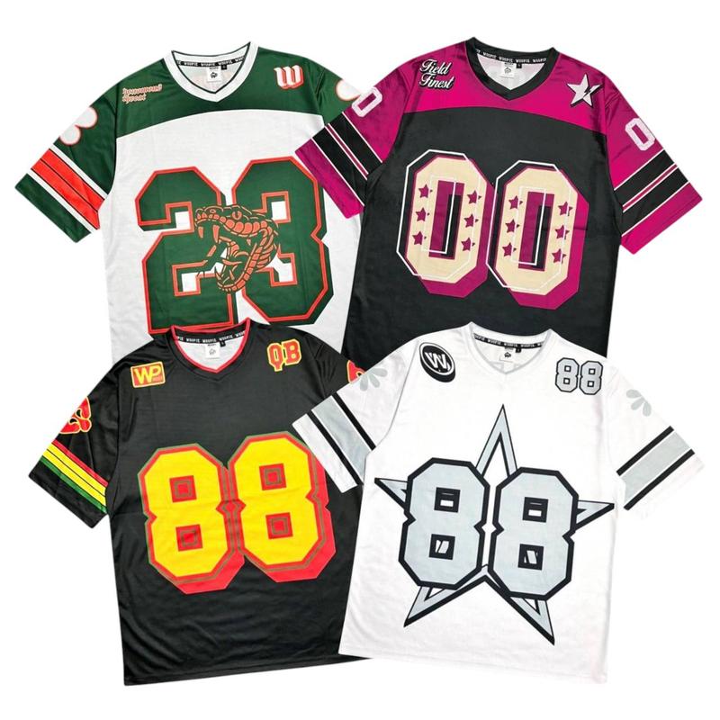 Kaos Jersey Oversize Pria Wanita T-shirt Skena Style Jersey Vintage Retro Rugby Streetwear Woopie Project Baju Atasan Unisex - Sport 0