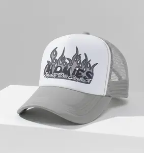 KNYT Crown | Topi Jaring Abu Abu | Topi Abu Putih | Trucker Hat | Topi Kalcer