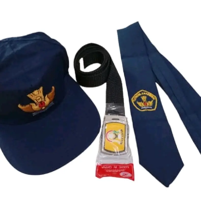 cod 1 set paket sekolah SMP SMA SD.topi dasi dan sabuk Nylon Multicoloured ikat  ping