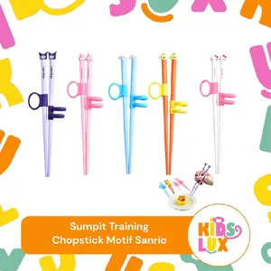 Sumpit Training Anak Chopstick Motif Sanrio Kuromi, My Melody, Hello Kitty, My Melody, Pompompurin