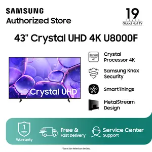 Samsung 43" Crystal UHD 4K U8000F Smart TV | Crystal Processor 4K | SmartThings | UA43U8000FKXXD