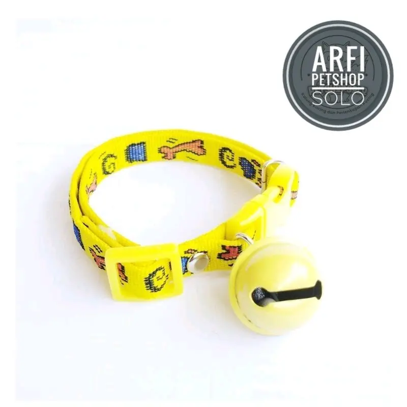 Paket 6pcs Kalung Kucing Motif Tulang Lonceng Ufo 22mm 2