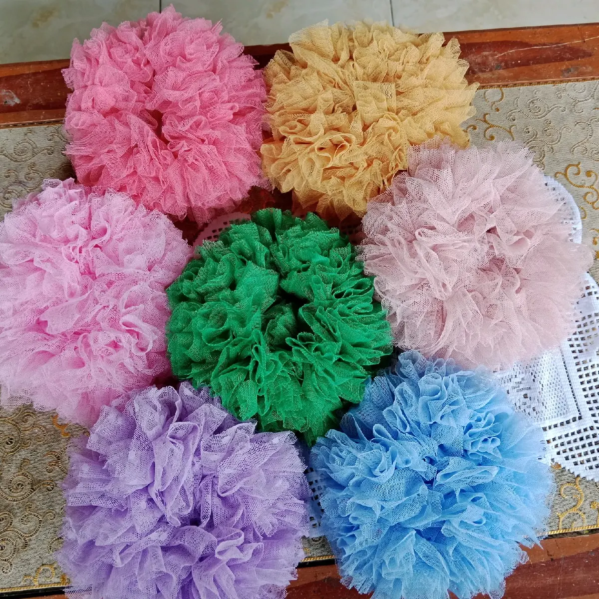 scrunchie anti pusing cepol tulle ringan raw cepolan hijab ikat rambut wanita uk sedang
