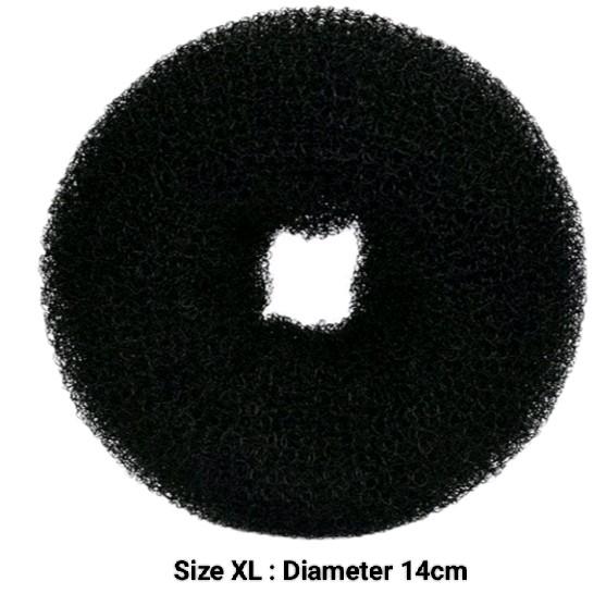 Hairbund Donat Rambut Sanggul Cepol Scrunchies Hitam 4