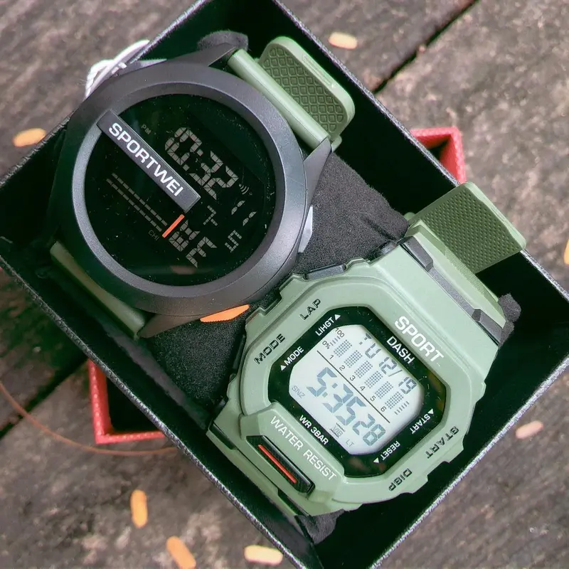 Đồng Hồ Kỹ Thuật Số Chronograph Chính Hãng Cho Nam, Mua 1 Tặng 1, Chống Nước, Miễn Phí Vận Chuyển, Đồng Hồ Thể Thao Đa Năng LED, Thích Hợp Cho Nam 5