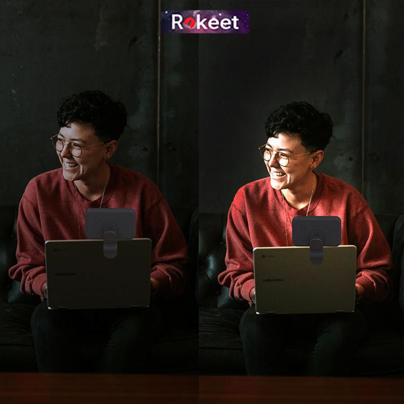 Rokeet Selfie Light Portable Mini Fill Light Clip Lampu Live Streamer LED Universal Phone Tab 3