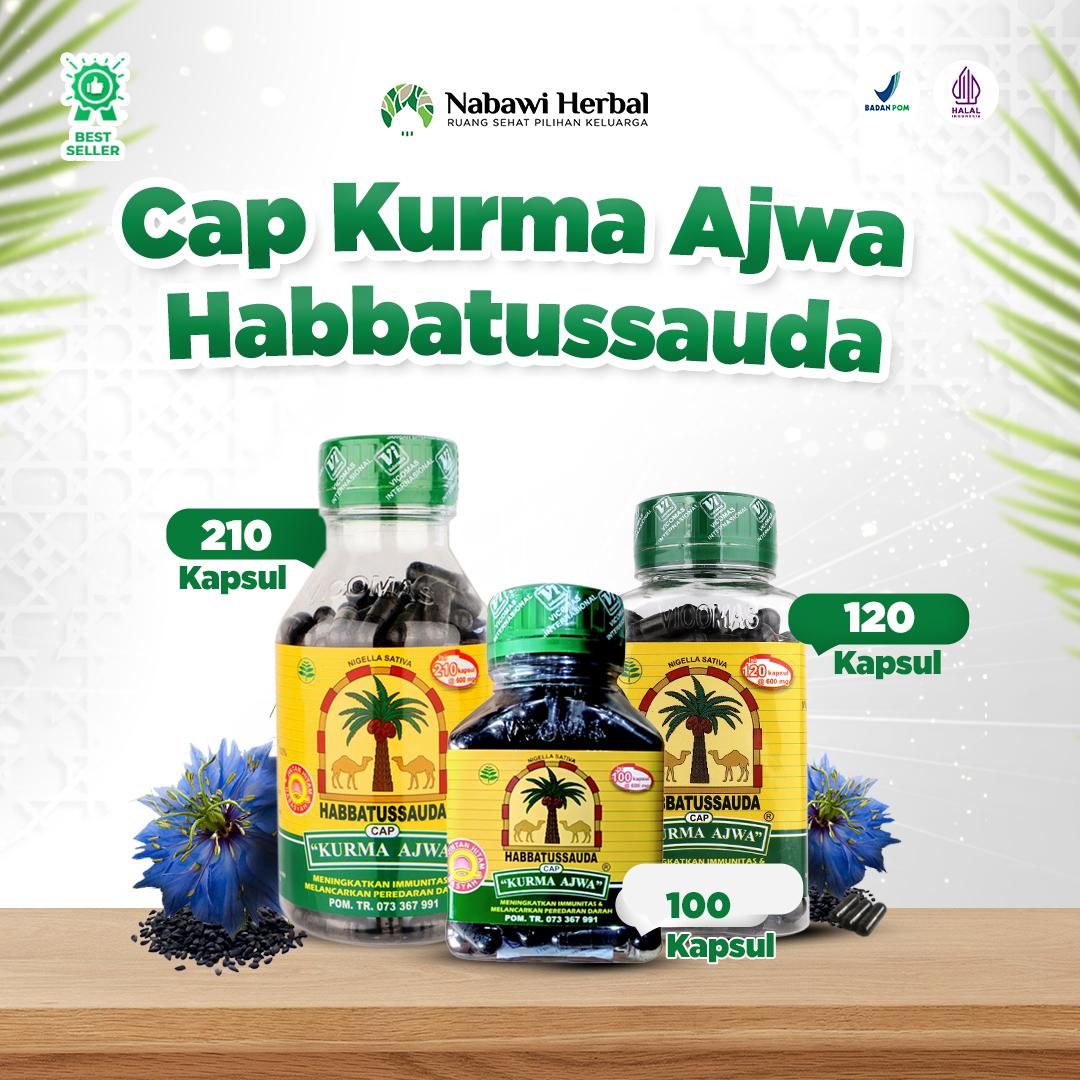CAP KURMA AJWA - Habbatussauda Cap Kurma Ajwa Serbuk Jintan Hitam - by nabawiherbal