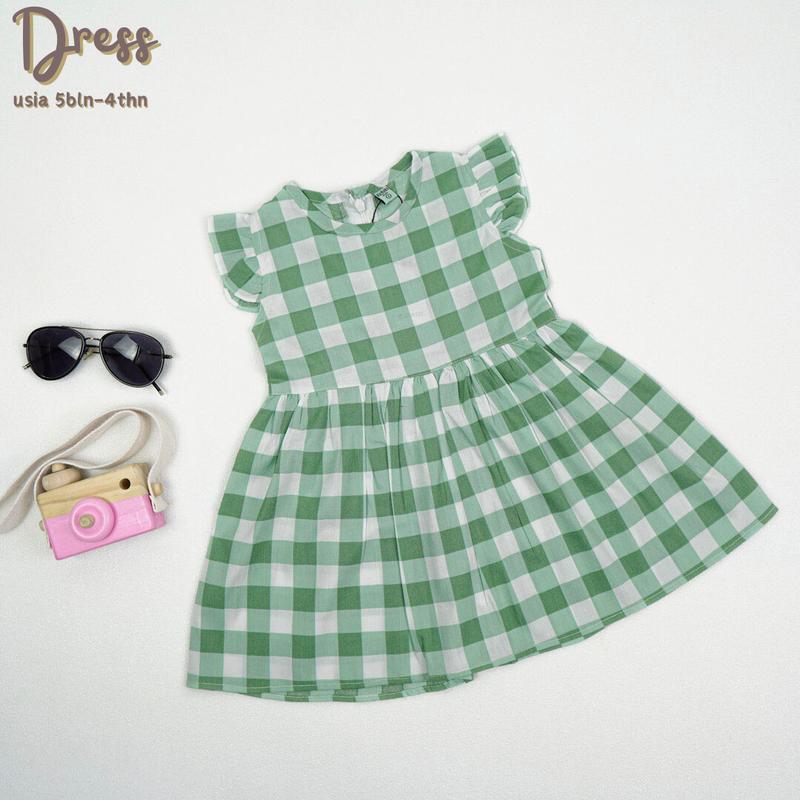 Kemeja Dan Dres Couple Anak Motif kotak kotak 5