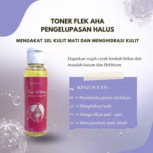 TONER WHITENING FLEK AHA & NIACINAMIDE Pengelupasan Halus Mencerahkan & Melembabkan Kulit 100ML