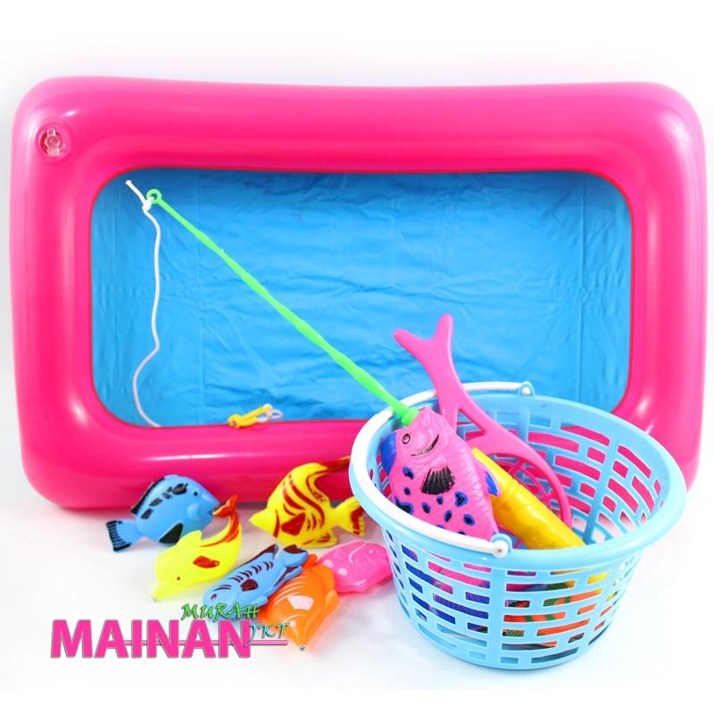 MAINAN ANAK MURAH KERANJANG KOLAM PEMANCINGAN IKAN MAGNET SS1391 KERANJANG IKAN ISI BANYAK KOLAM MEMANCING 1