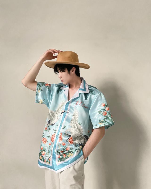 Áo Sơ Mi Unisex URBAN MONKEY EDENSEE CRANE Satin Form Oversize Nam Nữ Local Brand Chính Hãng