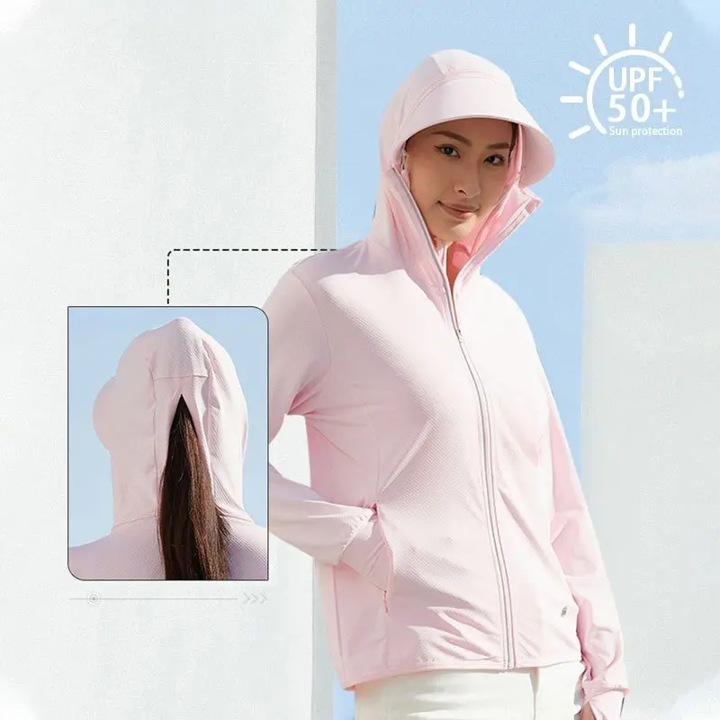 Bailey Jaket Hoodie Wanita Pelindung Sinar UV Premium Breathable Comfortable UPF50+ Olahraga Wanita Jaket 3